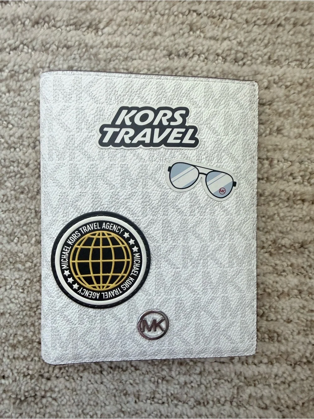 Michael Kors Jet Set Travel Medium Embellished Signature Logo Passport Case